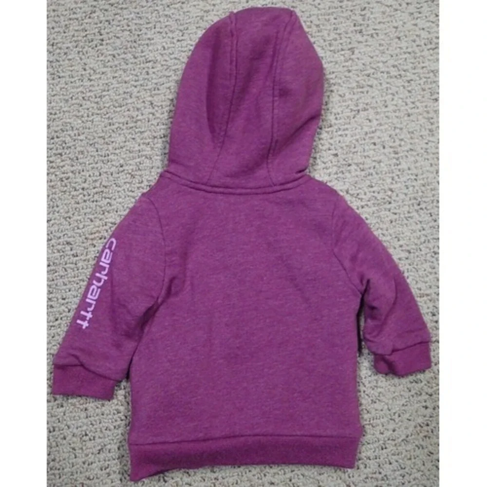 Carhartt Zip‎ Hoodie Kids 9 Months Purple Excellent Sherpa Lined Logo Sweatshirt